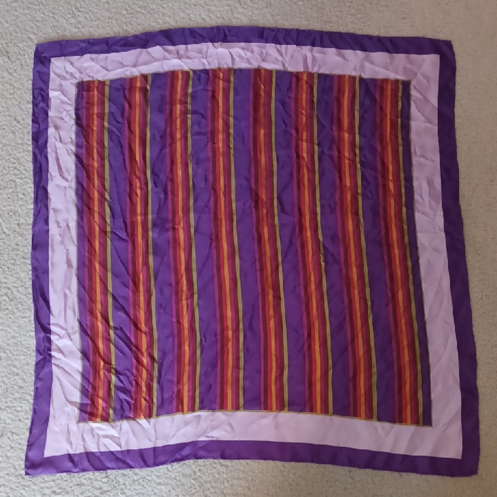 Glentey Silk Hand Rolled Striped Scarf